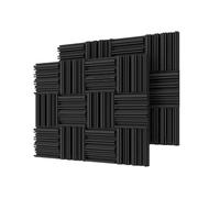 Pannelli Fonoassorbenti 24Pcs Studio Acoustic Foam Sound Absorbing Noise Insulation Proofing Treatment Panels 25x25x5cm(24Black)