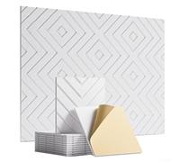 Pannelli fonoassorbenti bianchi ad alta densità, 20 pezzi, in fibra di poliestere, utilizzati per studi, uffici e home theater (12)