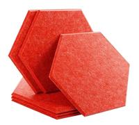 Pannelli fonoassorbenti da parete, 6 pezzi, decorazione isolante for camera letto per pareti(16-Red,Small Hexagon,1.2cm Super Density)