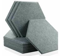Pannelli fonoassorbenti esagonali, 12 pezzi, assorbimento acustico delle pareti per studio di registrazione domestico, isolante acustico, striscia di tenuta per porte, 35 cm, grigio chiaro di luna,