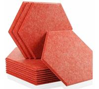 Pannelli fonoassorbenti esagonali da 12 pezzi, assorbimento acustico delle pareti per studio di registrazione domestico, striscia di tenuta per porta isolante acustica, 16 pezzi, rosso, 1,0 cm, supe