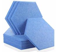 Pannelli fonoassorbenti esagonali da 12 pezzi, assorbimento acustico delle pareti per studio di registrazione domestico, striscia di tenuta per porta isolante acustica, 39, azzurro cielo, 0,9 cm, al