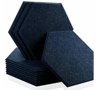 Pannelli fonoassorbenti esagonali da 12 pezzi, assorbimento acustico delle pareti per studio di registrazione domestico, striscia di tenuta per porta isolante acustica, 44 pezzi, blu scuro, 1,2 cm,
