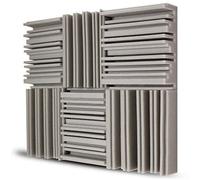 Pannelli fonoassorbenti in schiuma di alta qualità, 12 pezzi, pannelli fonoassorbenti per studio, studi di registrazione, cabine vocali e sale di controllo (grigio)