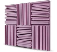Pannelli fonoassorbenti in schiuma di alta qualità, 12 pezzi, pannelli fonoassorbenti per studio, studi di registrazione, cabine vocali e sale di controllo (viola)