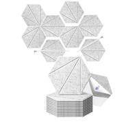 Pannelli Fonoassorbenti Pannelli acustici autoadesivi esagonali da 12 pezzi Pannelli in schiuma fonoassorbente ad alta densità for assorbire il rumore eliminare gli echi(Silver gray)