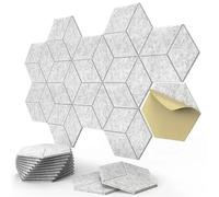 Pannelli Fonoassorbenti Pannelli acustici autoadesivi esagonali | Il design con linea a Y assorbe il rumore elimina gli echi neri(Type 4,9MM 1 PACK)