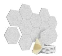 Pannelli Fonoassorbenti Pannelli acustici autoadesivi esagonali | Il design con linea a Y assorbe il rumore elimina gli echi neri(Type 6,9MM 6 PACK)