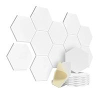 Pannelli Fonoassorbenti Pannelli acustici autoadesivi esagonali | Il design con linea a Y assorbe il rumore elimina gli echi neri(Type 3,9MM 6 PACK)