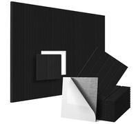 Pannelli Fonoassorbenti Pannelli acustici quadrati autoadesivi da 12 pezzi 30x30x0,9 cm murali fonoassorbenti for isolamento acustico for studi domestici per studio(Black)