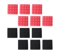 Pannelli Fonoassorbenti Pannelli in schiuma acustica color carbone, imbottitura acustica da studio, 5,1 x 25,4 x 25,4 cm (nero + rosso)