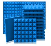 Pannelli Fonoassorbenti Pannello in schiuma acustica 6/12/24 pezzi Pannello in schiuma acustica Schiuma insonorizzante Studio Spugna acustica Trattamento acustico for pareti(Blue,6 Pcs With Tapes)