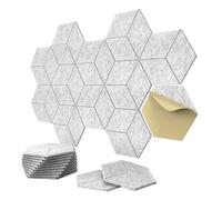 Pannelli Fonoassorbenti Per Pareti 12 Pack Hexagon Self-adhesive Acoustic Panels Y- Lined Design Sound Proof Foam Home Studio Wall Stickers(Silver Gray)