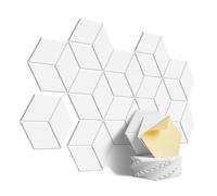 Pannelli fonoassorbenti per pareti 12 Pack Hexagon Self-adhesive Acoustic Panels Y- Lined Design Sound Proof Foam Home Studio Wall Stickers(White)
