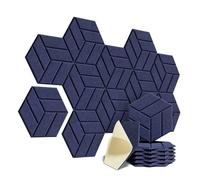 Pannelli Fonoassorbenti Per Pareti 12Pack Self-adhesive Acoustic Panels Hexagon Design Soundproof Solid Figure Wall Sound Absorb Noise Proofing(Dark Blue)