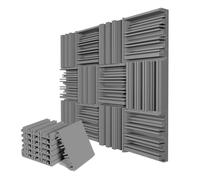 Pannelli fonoassorbenti per pareti 24Pcs Studio Acoustic Foam Sound Absorbing Noise Insulation Proofing Treatment Panels 2" x 10"(24Grey)