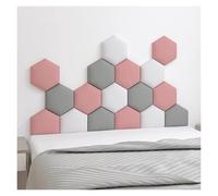 Pannelli Imbottiti da Parete, Set di 17 Pannelli autoadesivi per la Decorazione della cameretta dei Bambini, testiera Imbottita da Parete, Imbottitura da Parete anticollisione Esagonale 3D (