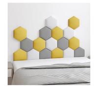 Pannelli Imbottiti da Parete, Set di 17 Pannelli autoadesivi per la Decorazione della cameretta dei Bambini, testiera Imbottita da Parete, Imbottitura da Parete anticollisione Esagonale 3D (