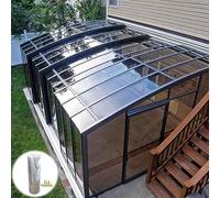 Pannelli in policarbonato trasparente impermeabile resistente ai raggi UV per serra tetto da giardino antiurto dimensioni personalizzabili (1,2 x 12 m) include viti ideali per balcone e terrazza.