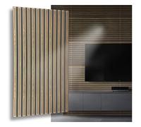 Pannelli in polistirolo 3D, pannelli da soffitto XL, decorativi, lamelle in polistirolo, colore oro, soffitto, rivestimento da parete, spessore 3 mm, 100 x 50 cm, 14 m², 28 pezzi (oro 3D Slats XL)