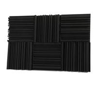 Pannelli in schiuma acustica da studio Diffusori in spugna insonorizzata Drum Room Trattamento di assorbimento Cuscinetti acustici a parete con nastri Per smorzare il suono(Black,12Pcs with Tapes)