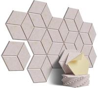 Pannelli in schiuma acustica, Pannelli acustici esagonali autoadesivi da 12 pezzi for isolamento acustico, trattamento di registrazione delle pareti personalizzato(Beige)