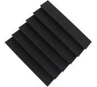 Pannelli in schiuma acustica, Pannelli in schiuma acustica confezione da 12 pezzi resistenti al fuoco con bordo smussato nero 30x30x5 cm