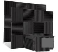 Pannelli in schiuma acustica Piastrelle a cuneo fonoassorbenti in da studio Trattamento di isolamento acustico Per smorzare il suono(48Black)
