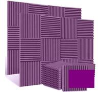 Pannelli in schiuma acustica Piastrelle a cuneo fonoassorbenti in da studio Trattamento di isolamento acustico Per smorzare il suono(48Purple)