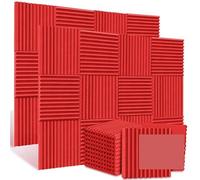 Pannelli in schiuma acustica Piastrelle a cuneo fonoassorbenti in da studio Trattamento di isolamento acustico Per smorzare il suono(48Red)