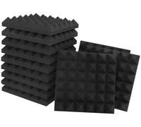 Pannelli in schiuma fonoassorbente da 2 pollici, pannelli acustici neri for pareti, pannelli acustici fonoassorbenti da pavimento 30x30x5 cm, 24 pezzi