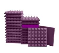 Pannelli in schiuma insonorizzata da 6 pezzi | Studio di cuscinetti in spugna for il trattamento delle pareti con riduzione del rumore(Purple,6 Pcs With Tapes)