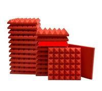 Pannelli in schiuma insonorizzata da 6 pezzi | Studio di cuscinetti in spugna for il trattamento delle pareti con riduzione del rumore(Red,12 Pcs With Tapes)