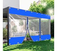 Pannelli Laterali Di Telone Impermeabile per Gazebo Pergola,Tenda in Vinile Chiaro Resistente Da 0,5mm-550g/㎡,Tenda in Pvc Resistente,Resistenti Alle Intemperie,With-2xzips-4.6x3m(15.1x9.8ft)