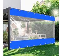 Pannelli Laterali Di Telone Impermeabile per Gazebo Pergola,Tenda in Vinile Chiaro Resistente Da 0,5mm-550g/㎡,Tenda in Pvc Resistente,Resistenti Alle Intemperie,Blue-3.6x3m(11.8x9.8ft)