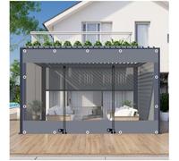 Pannelli laterali impermeabili in PVC trasparente per esterni, con cerniera, per pergola/gazebo, 0,3 mm, 4,6 x 2,5 m
