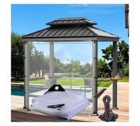 Pannelli laterali impermeabili per pergola con occhielli e corda elastica per una maggiore protezione esterna