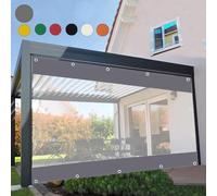 Pannelli Laterali Impermeabili per Pergola Tende Trasparente con Occhielli,Telone Tende Balcone Trasparenti per Esterni,Terrazze,Giardino,Balcone Portico (altezza x larghezza) 1x3,8m/3.28x12.47ft