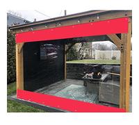 Pannelli laterali impermeabili per pergola, trasparenti, con occhielli, per terrazze, in plastica, 1,5 x 3,3 m, dimensioni 1,5 x 3,3 m