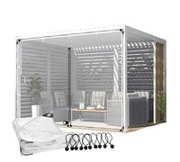Pannelli Laterali Impermeabili Tende da Esterno Con Cerniera Trasparente Tende Pannello, for Pergolato Gazebo Veranda(3x2m/9.8x6.5ft)