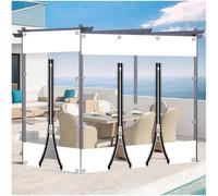 Pannelli Laterali in Tela Cerata Chiare,Tende in Telone Trasparente Con Cerniera,Teloni Impermeabile Per Pergola Patio Veranda,Tenda Antipioggia Pvc 0,3mm,Personalizzabile,W×H-5x3.3m/16.4 * 10.8ft