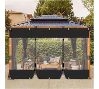 Pannelli Laterali in Telone Chiare Con Cerniere, Tende in Telone Trasparenti Impermeabili Esterni, Telone in Pvc Robusto 600g/m², Tende Antipioggia Per Pergola Gazebo Patio,WxH-3x2.5m/9.8*8.2ft