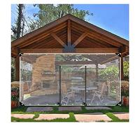 Pannelli laterali in vinile PVC impermeabile per esterni con chiusura a cerniera per pergola, trasparenti, con occhielli, 160 x 200 cm (larghezza x altezza), impermeabili e durevoli