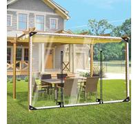 Pannelli laterali per gazebo da esterni, impermeabili, trasparenti, con cerniera, resistenti alle intemperie, 0,3 mm, in PVC con occhielli, 5,5 x 2,8 m