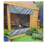 Pannelli laterali per pergola in PVC trasparente impermeabile per esterni, dimensioni personalizzabili, per tutte le stagioni, tenda universale per una maggiore protezione e stile (trasparente+grigio