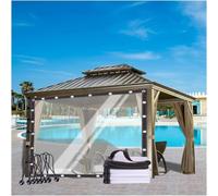 Pannelli Laterali per pergola Teli in plastica Trasparente con Occhielli Gazebo da 0,12 mm Tenda divisoria per Portico del Patio Personalizzabile Pergolati,Wxh,16'×15'/5×4.5m