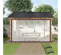 Pannelli laterali per pergola, trasparenti, impermeabili, personalizzabili, con occhielli, in plastica, per esterni, perfetti per veranda, gazebo, patio (150 x 750 cm)