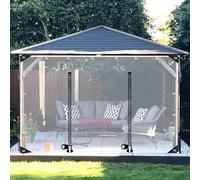 Pannelli laterali trasparenti impermeabili per esterni, tende trasparenti con porta con cerniera, telone in plastica PVC con occhielli per pergola e patio