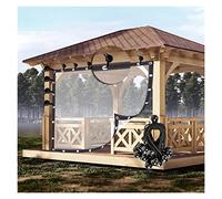Pannelli laterali trasparenti impermeabili per pergola con occhielli - Tende per gazebo in vetro morbido antivento per patio personalizzabile trasparente Tarp (dimensioni: 4 x 4 m)