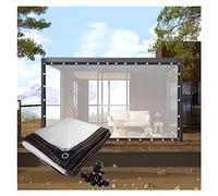 Pannelli laterali trasparenti impermeabili per pergola, gazebo e patio, tende in plastica con occhielli, copertura impermeabile per esterni, 5 dimensioni, perfette per la privacy del giardino